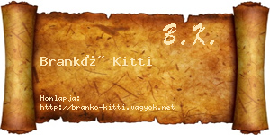 Brankó Kitti névjegykártya
